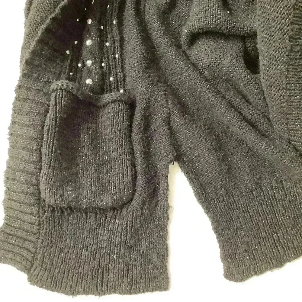 Justice for Girls Size 12 Black Bedazzled Cardigan Sweater (Preowned)